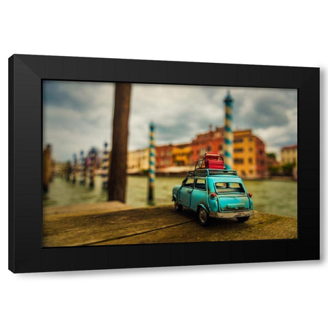 Venice Stopped Black Modern Wood Framed Art Print by Francisco Partida, Luis