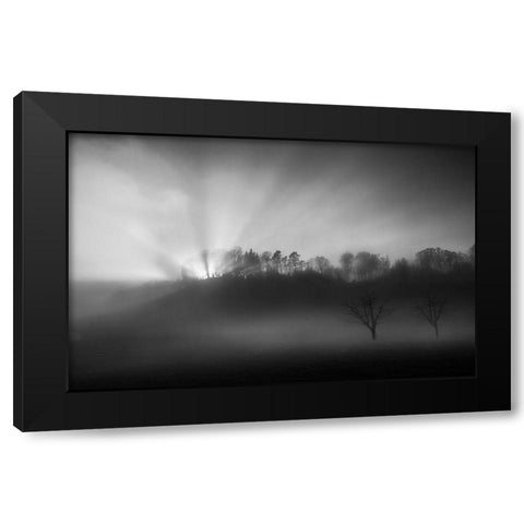 The Sun In The Fog Black Modern Wood Framed Art Print with Double Matting by Keller, Nic
