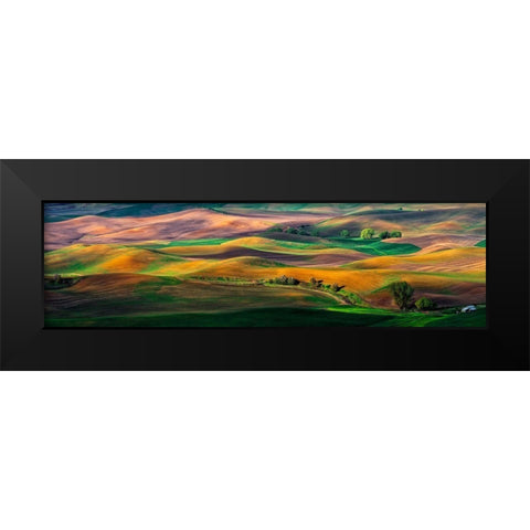 The Palouse Black Modern Wood Framed Art Print by Zhu, Hua