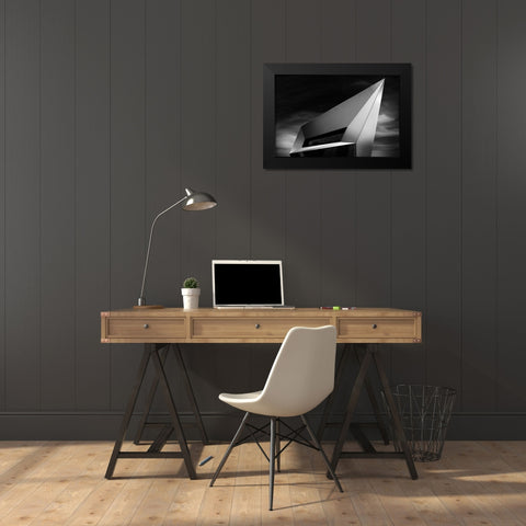 Porsche Museum Black Modern Wood Framed Art Print by Buchmann, Oliver