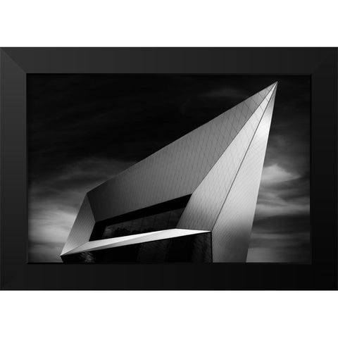 Porsche Museum Black Modern Wood Framed Art Print by Buchmann, Oliver