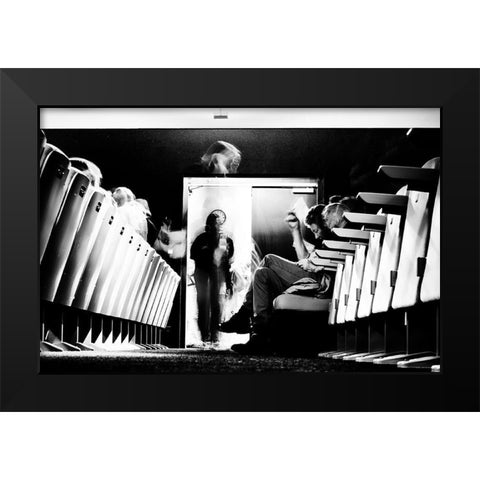 Whats Going On Here ? Black Modern Wood Framed Art Print by Hartlieb, Jurgen