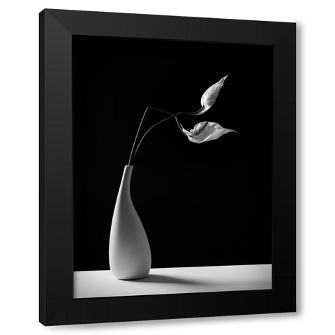 Passionately Black Modern Wood Framed Art Print by Oveckova, Kristina