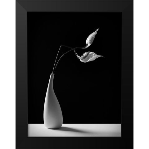 Passionately Black Modern Wood Framed Art Print by Oveckova, Kristina