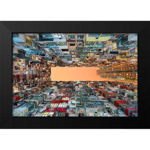 Crowded Spaces Black Modern Wood Framed Art Print by Macua, Gerald