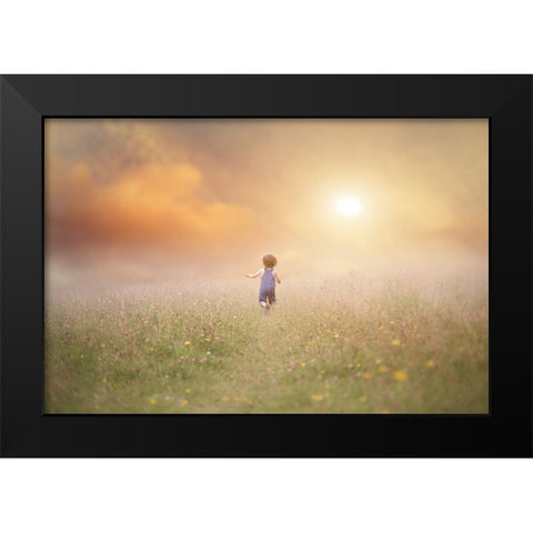 Run Black Modern Wood Framed Art Print by Williams, Lynne