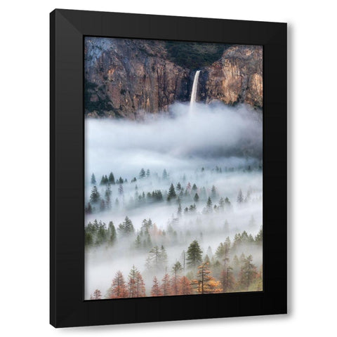 Mist Falls Black Modern Wood Framed Art Print with Double Matting by Yoshizawa, Brandon