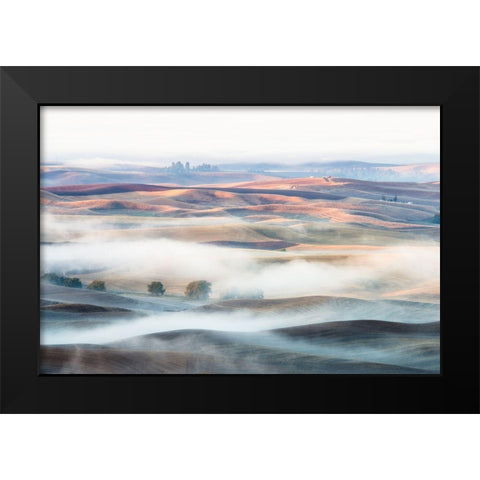 Misty Morning Black Modern Wood Framed Art Print by Nguyen, Thien