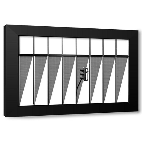 Traffic Light Black Modern Wood Framed Art Print by Hawerkamp, Hans-Wolfgang