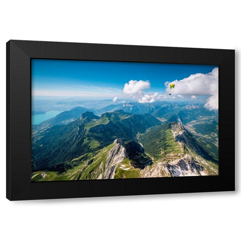 Flying Above La Tournette With Francis Boehm Qbimboq Black Modern Wood Framed Art Print with Double Matting by Shu, Tristan