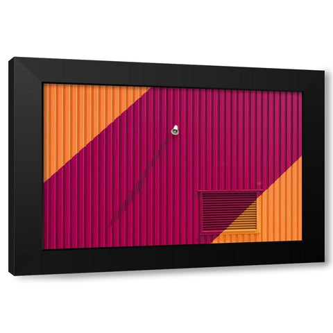 Orange Corners Black Modern Wood Framed Art Print with Double Matting by Van Son, Greetje