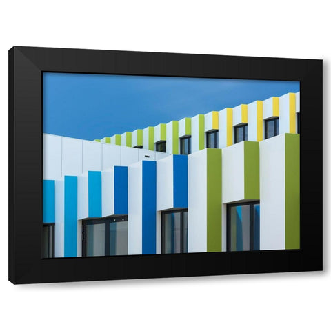 Triple Facades Black Modern Wood Framed Art Print with Double Matting by Van Son, Greetje
