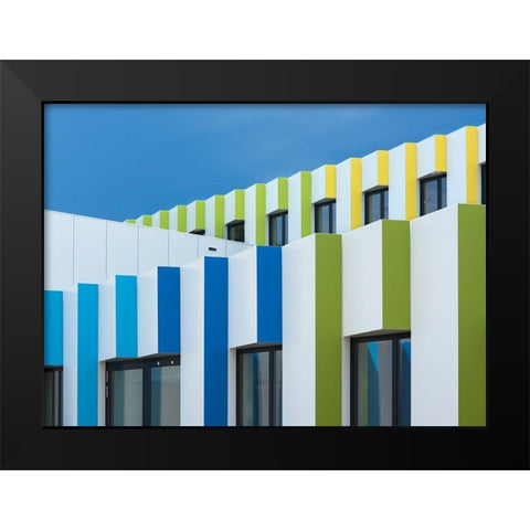 Triple Facades Black Modern Wood Framed Art Print by Van Son, Greetje
