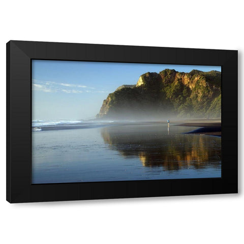 Runner Black Modern Wood Framed Art Print with Double Matting by Keca, Dragan