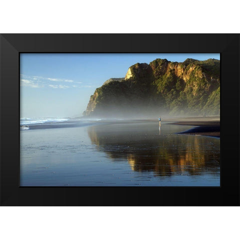 Runner Black Modern Wood Framed Art Print by Keca, Dragan