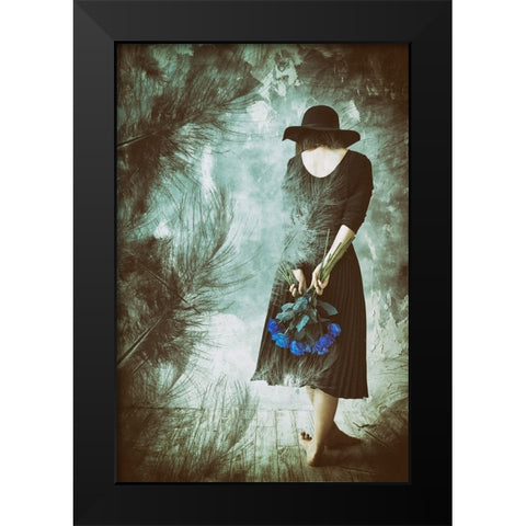 Feathers Black Modern Wood Framed Art Print by Kiyota, Daisuke