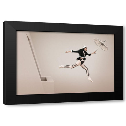 The Jump Black Modern Wood Framed Art Print by von Diepenbroek, Christine