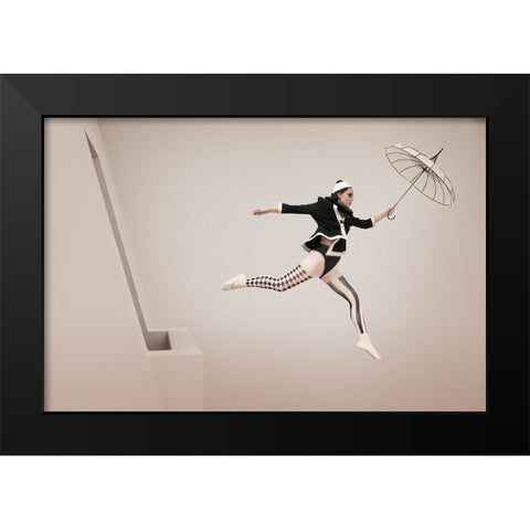 The Jump Black Modern Wood Framed Art Print by von Diepenbroek, Christine