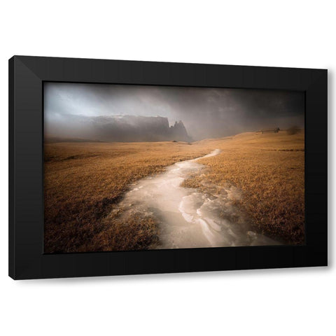 Icy Ways Black Modern Wood Framed Art Print with Double Matting by Rebustini, Luca