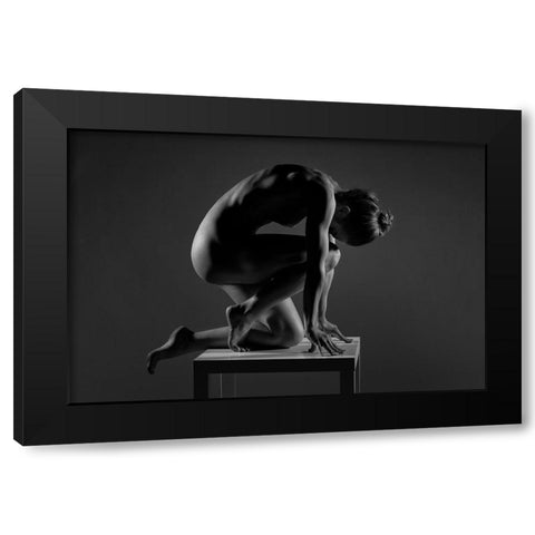 Bodyscape Black Modern Wood Framed Art Print with Double Matting by Belovodchenko, Anton