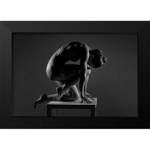 Bodyscape Black Modern Wood Framed Art Print by Belovodchenko, Anton