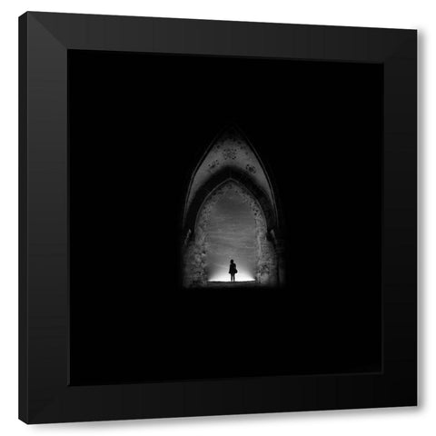 In Permanent Void Black Modern Wood Framed Art Print with Double Matting by Badrnia, Radin