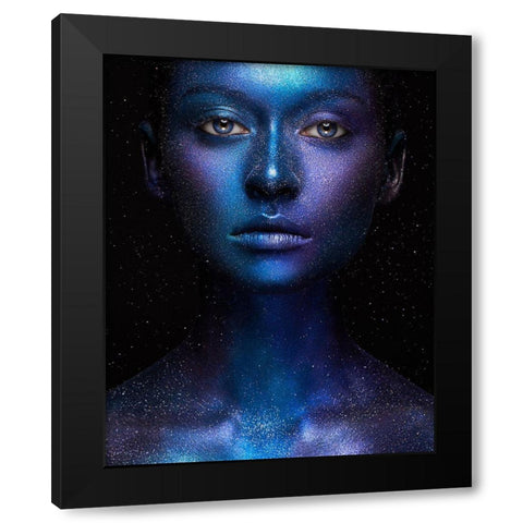 Galaxy Black Modern Wood Framed Art Print by Malikov, Alex