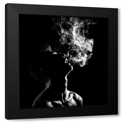 N/T Black Modern Wood Framed Art Print with Double Matting by Medeiros, Paulo