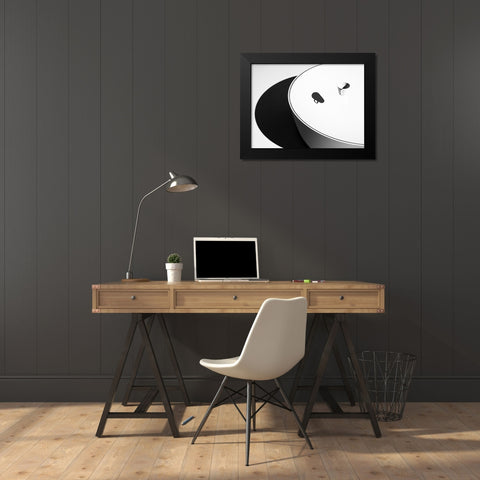 N-T Black Modern Wood Framed Art Print by Vangindertael, Luc