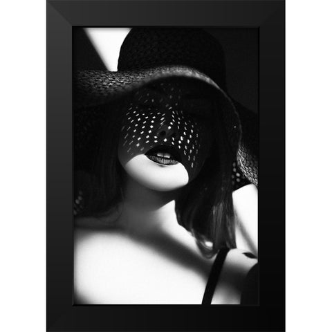 White Dots Black Modern Wood Framed Art Print by Bolgov, Ruslan