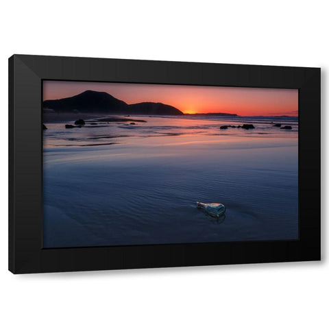 Message Black Modern Wood Framed Art Print by Concepcion Alvarado, Jesus