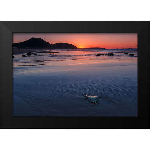Message Black Modern Wood Framed Art Print by Concepcion Alvarado, Jesus