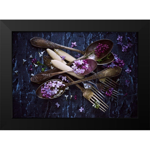 Spoonsaflowers Black Modern Wood Framed Art Print by Karina, Aleksandrova