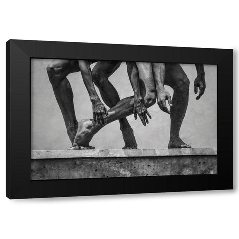 Stone Dance Black Modern Wood Framed Art Print with Double Matting by Arcos aka, Antonio