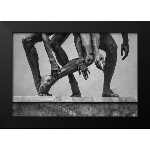 Stone Dance Black Modern Wood Framed Art Print by Arcos aka, Antonio