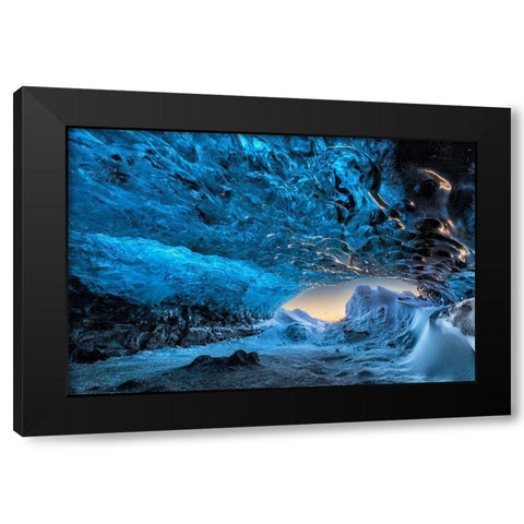 Crystal Cave Black Modern Wood Framed Art Print with Double Matting by Kort, Bragi