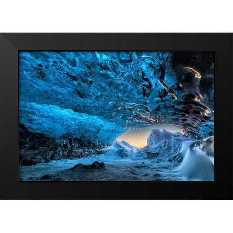 Crystal Cave Black Modern Wood Framed Art Print by Kort, Bragi