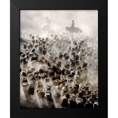 The Great Migration Of China Black Modern Wood Framed Art Print by Wong, Adam