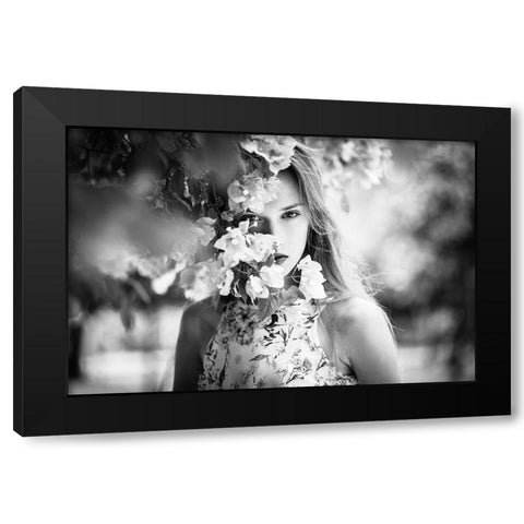 Line Of Sight Black Modern Wood Framed Art Print with Double Matting by Matsunaga, Toru