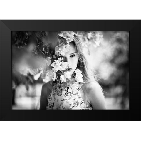 Line Of Sight Black Modern Wood Framed Art Print by Matsunaga, Toru