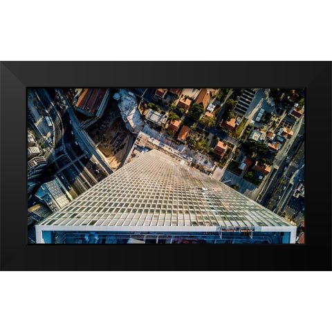 The Twisted Tower Black Modern Wood Framed Art Print by Adar, Or