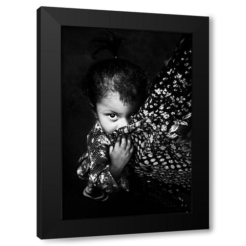 Just A Look. Black Modern Wood Framed Art Print with Double Matting by Luis Duran, Juan