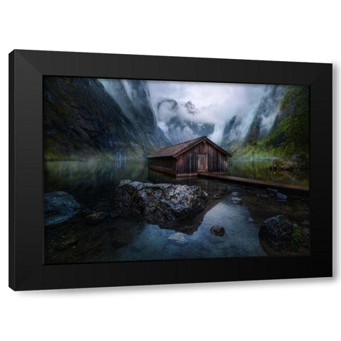 Ober-View Black Modern Wood Framed Art Print by Pablo De, Juan