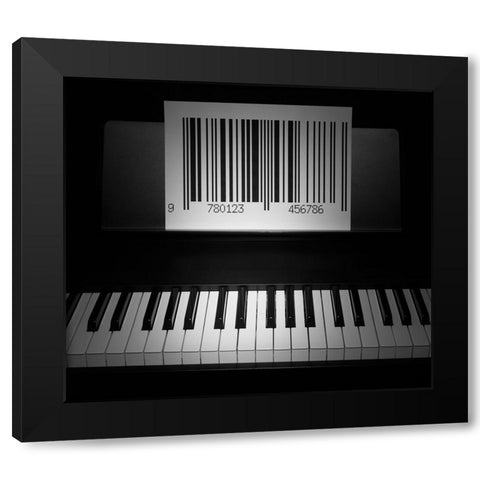 Play The Piano Black Modern Wood Framed Art Print with Double Matting by De Kogel, Wieteke