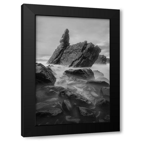 Tranquility Black Modern Wood Framed Art Print with Double Matting by Zhang, Yan