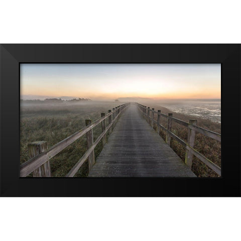 Morning Walk. Black Modern Wood Framed Art Print by Londal, Leif