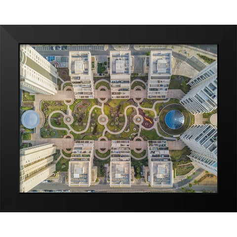 Urban Curves Black Modern Wood Framed Art Print by Adar, Or