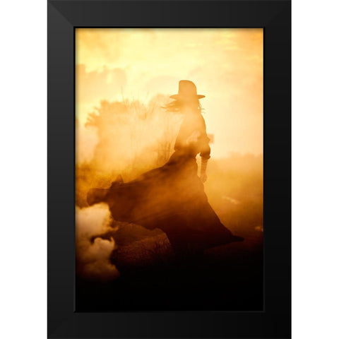Solitude Black Modern Wood Framed Art Print by Dan, Bez