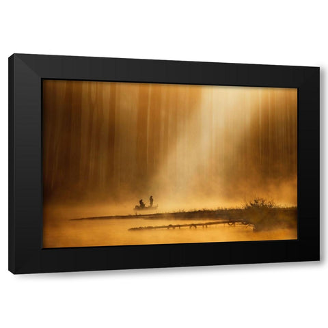 Golden Silence Black Modern Wood Framed Art Print with Double Matting by Suzuki, Takashi