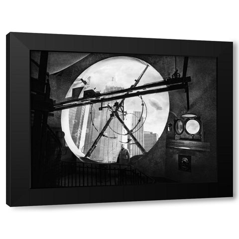 Steam World Black Modern Wood Framed Art Print by Maria Perez, Jose